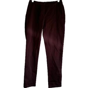 Cotelac Pants Skinny Trouser Ankle Career Preppy Zip Fly Cotton Brown NWOT M/L